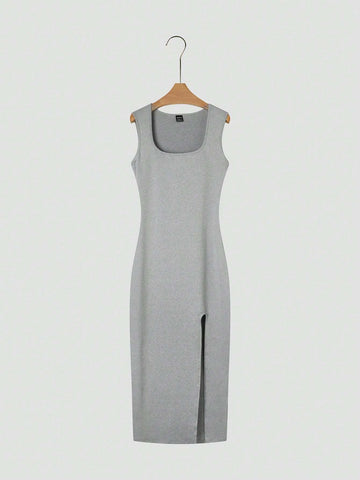 Sleeveless Slit Dress Set