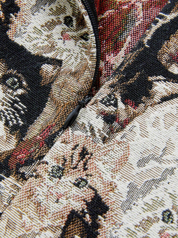 Sleevesless Cat Pattern Short Cami Dress