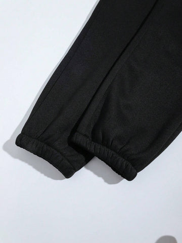 Slogan Graphic Drawstring Waist Sweatpants