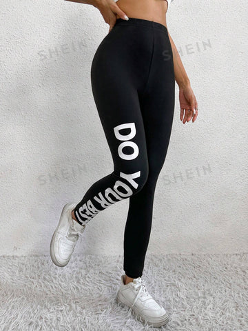 Slogan Graphic Leggings