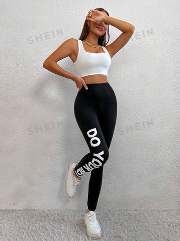 Slogan Graphic Leggings