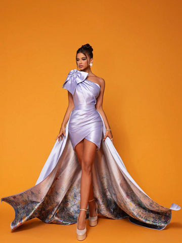 Smilprince Light Purple Sexy Long High-End Small Stature Banquet Evening Dress