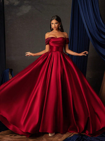 Smilprince Long Elegant Quality One Shoulder Waist Collect Open Slit Evening Dress