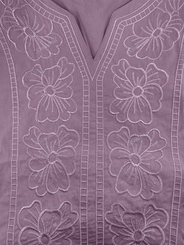 Solid Color Floral Embroidery Ruffle Back Shirt, Casual Everyday Wear