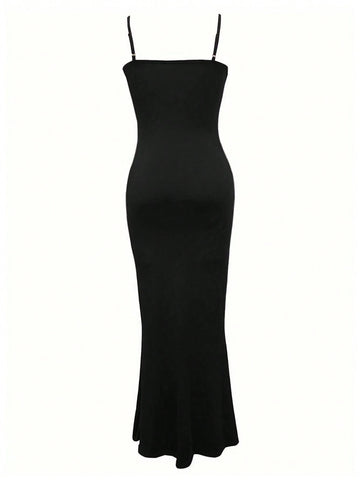 Solid Color Halter Mermaid Dress