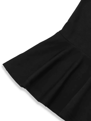 Solid Color High Waisted Ruffle Hem Bodycon Pencil Skir