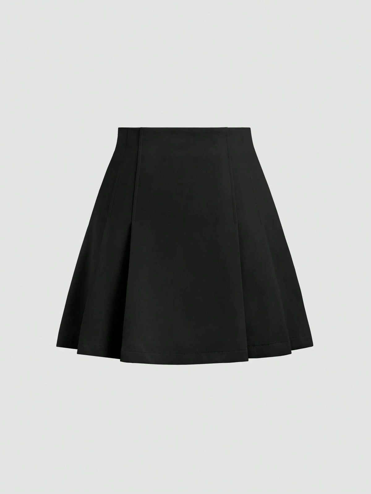 Solid Color Mid Waist Ruched Mini Skirt, Casual Daily Wear