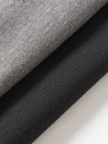 Solid Color Round Neck Short Sleeve T-Shirt & Skirt Set