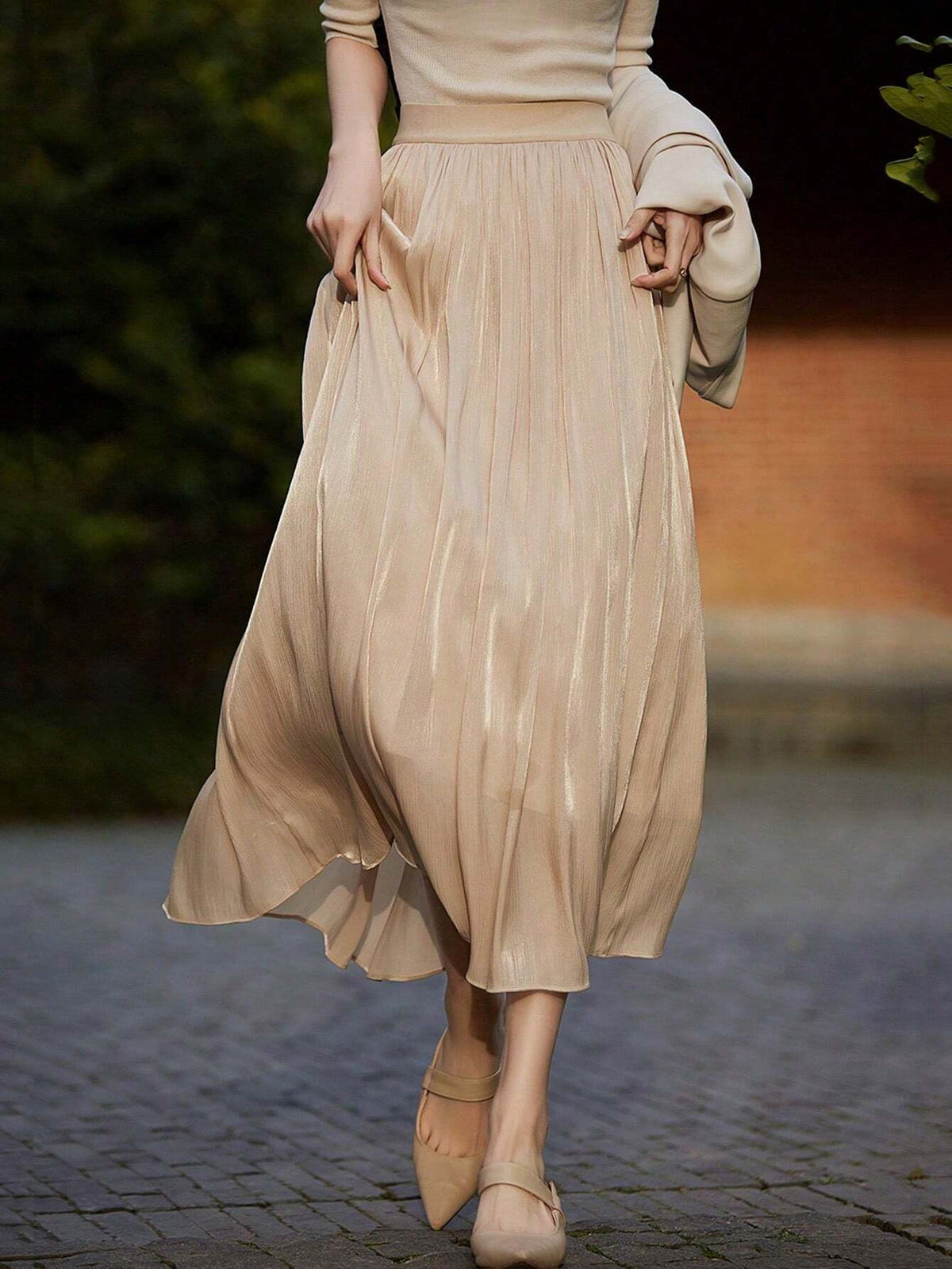 Solid Color Shimmery Mesh Skirt