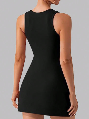 Solid Color Women's Sweetheart Neck Spaghetti Strap Bodycon Sleeveless Vest Elasticity Dress