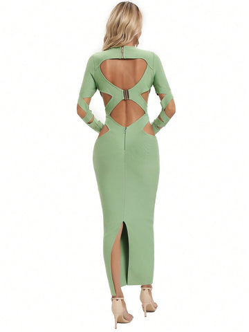 Solid Cut Out Bodycon Dress