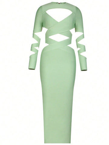 Solid Cut Out Bodycon Dress