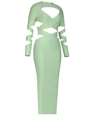 Solid Cut Out Bodycon Dress