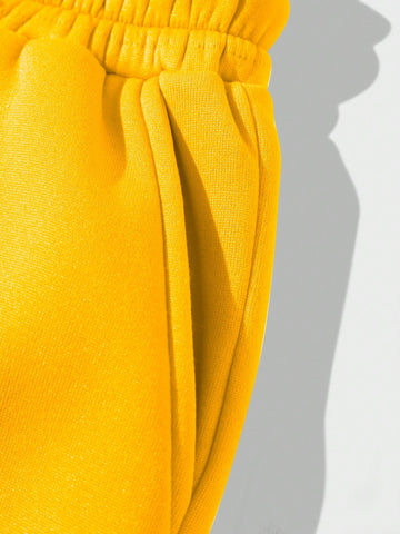 Solid Drawstring Waist Slant Pocket Sweatpants