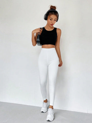 Solid High Waist Leggings
