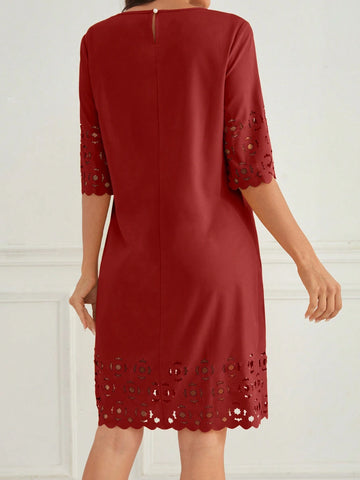 Solid Laser Cut Dress