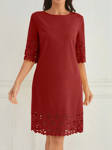 Solid Laser Cut Dress