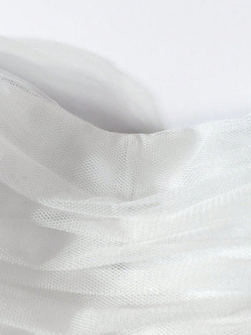 Solid Ruched Tube Wedding Dress