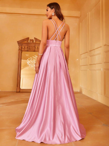 Solid Satin Cami Bridesmaid Dress