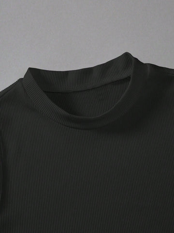 Solid Stand Collar Bodysuit