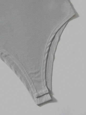 Solid Stand Collar Bodysuit