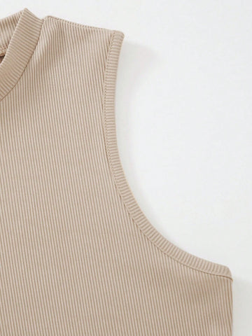 Solid Stand Collar Bodysuit