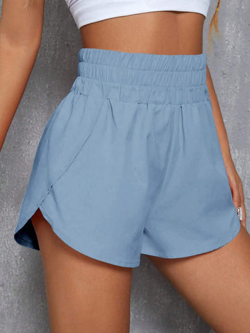 Solid Tulip Hem Shorts