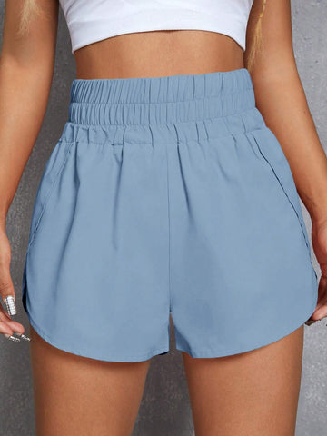 Solid Tulip Hem Shorts