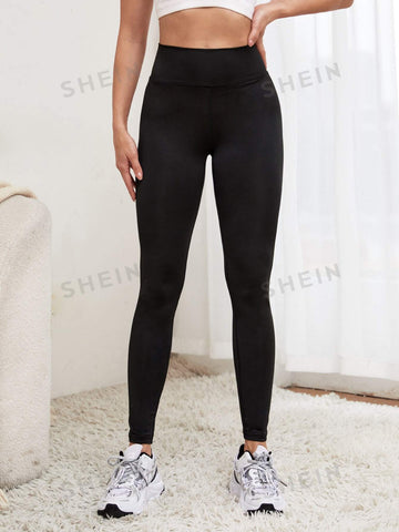 Solid Wide Band Waist Leggings
