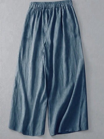Solid Wide Leg Pants