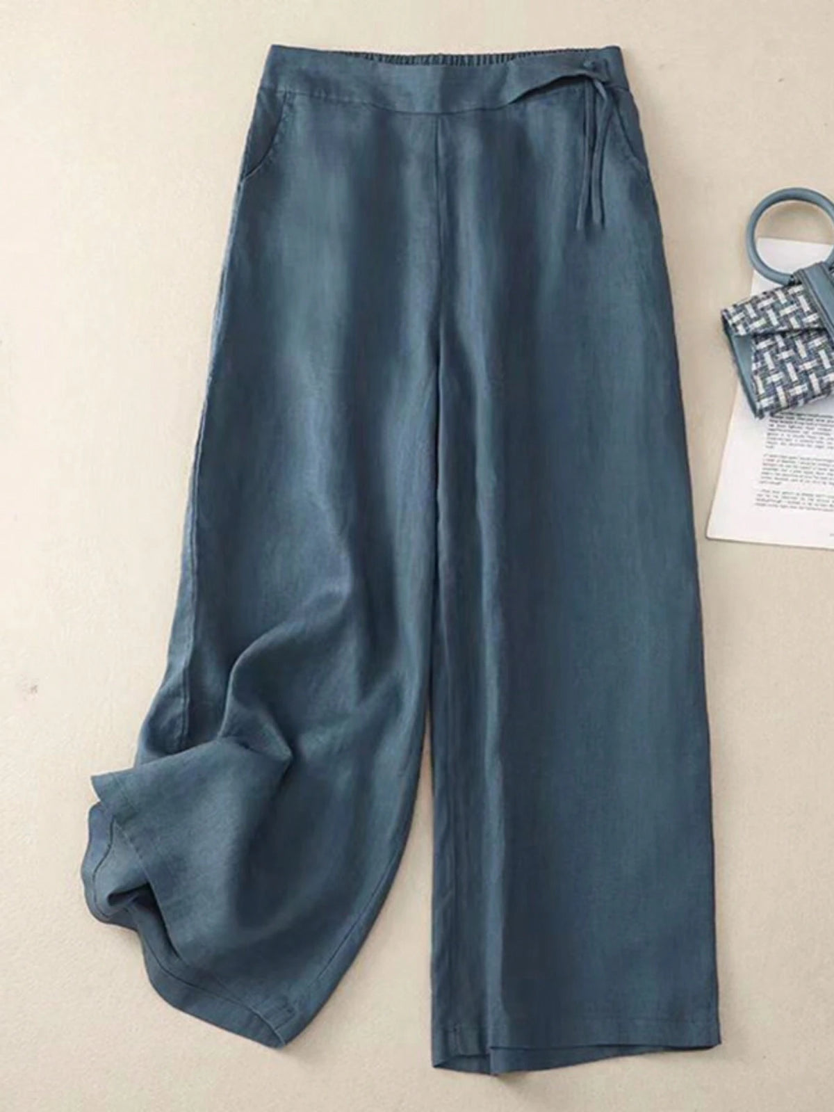 Solid Wide Leg Pants