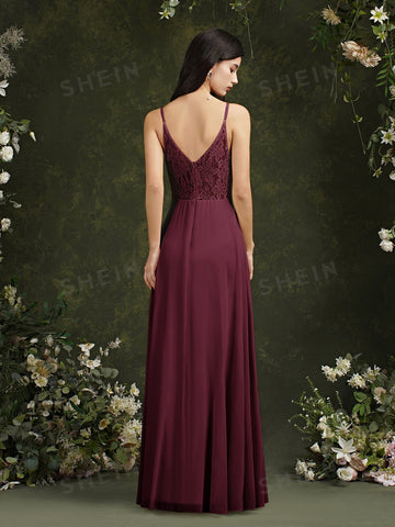 Solid Zip Back Cami Bridesmaid Dress