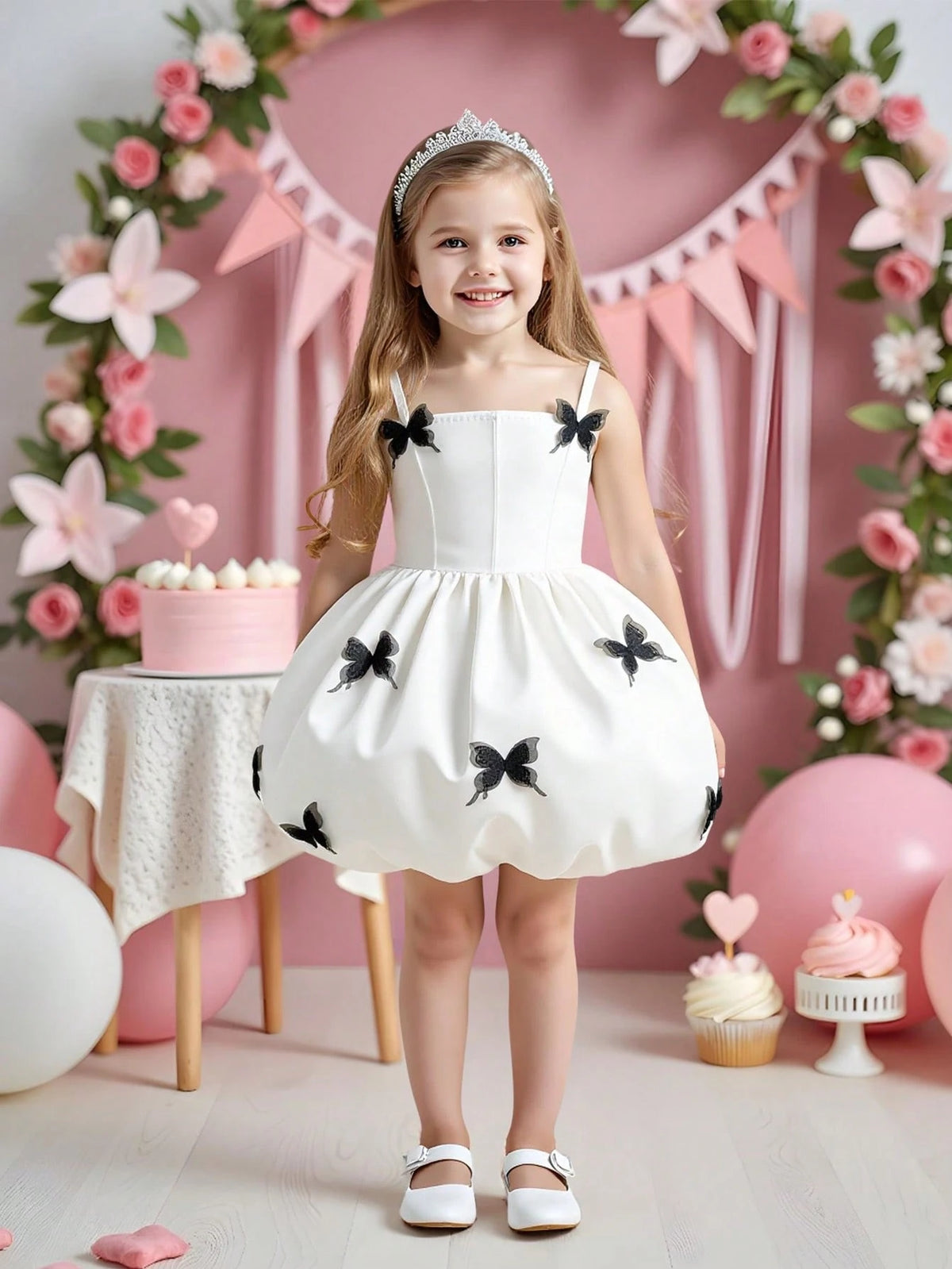 Young Girl Casual Cute Suspender Organza Dress
