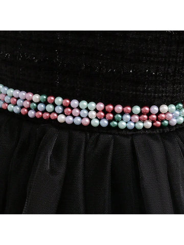 Sparkling Young Girl Halloween Outfit Black Tutu Tulle Party Dress Girls Halloween Costume Fall Dress