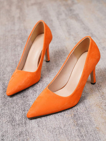 Spring/Summer Fashion High Heel Pointed Toe Hollow Out Shoes With Thin Heels, European And American Style Daily Pumps.