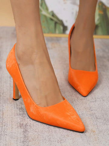 Spring/Summer Fashion High Heel Pointed Toe Hollow Out Shoes With Thin Heels, European And American Style Daily Pumps.
