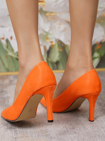 Spring/Summer Fashion High Heel Pointed Toe Hollow Out Shoes With Thin Heels, European And American Style Daily Pumps.