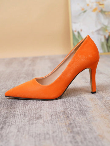 Spring/Summer Fashion High Heel Pointed Toe Hollow Out Shoes With Thin Heels, European And American Style Daily Pumps.