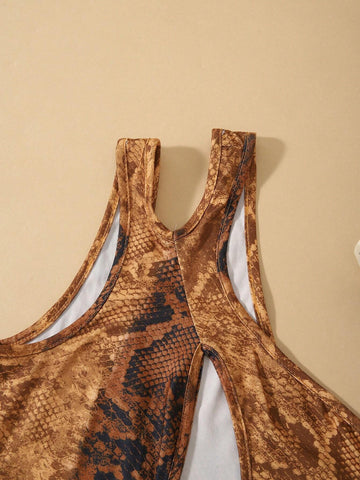Spring/Summer New Arrival Sexy Leopard Print One Shoulder Cutout Dress For Women