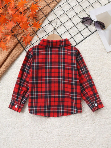 Spring New Plaid Shirt For Girls, Long Sleeve Cotton Casual Blouse Tops, School Style