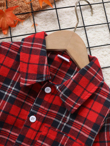 Spring New Plaid Shirt For Girls, Long Sleeve Cotton Casual Blouse Tops, School Style