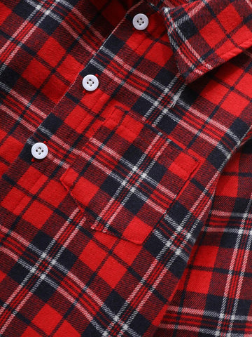 Spring New Plaid Shirt For Girls, Long Sleeve Cotton Casual Blouse Tops, School Style