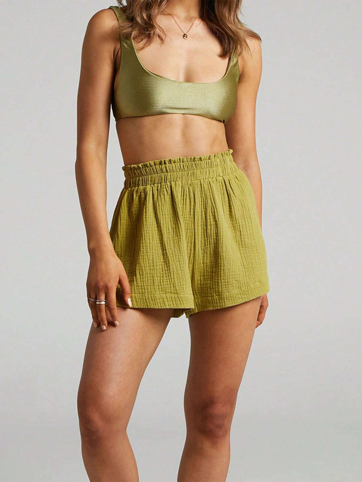 Spring Summer Fashion Women Shorts 2 Pieces Set Women Casual Loose Short Sleeve Single Row Button Solid Color Shirt Set