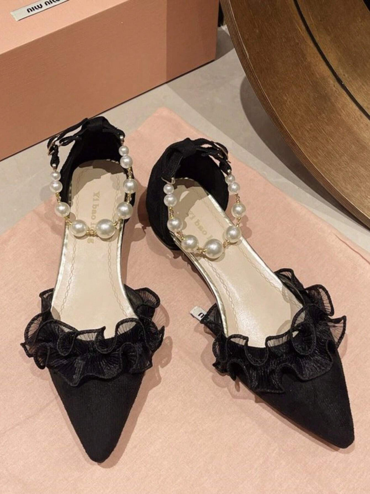 Spring & Summer Noble Lady Style High Heels, Pointed Toe Shoes With Pearls Decoration
