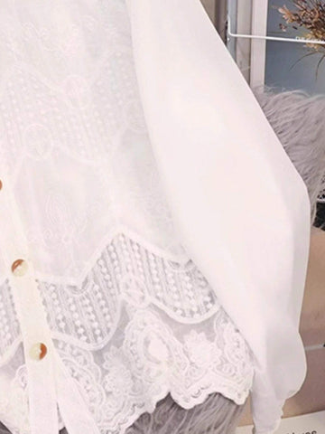 Square Neck, Vintage Panel, Cut-Out Long-Sleeved T-Shirt