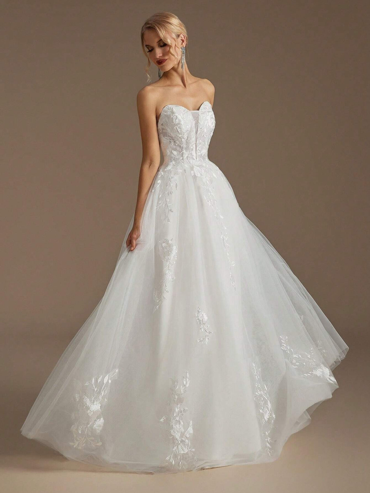 Strapless Appliqué Sexy Wedding Dress