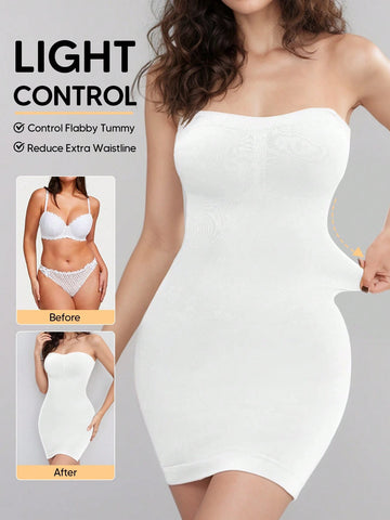Strapless Shapewear Slips For Tummy Control Women's Full Slip Under Dresses Body Shaper Seamless