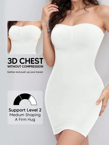 Strapless Shapewear Slips For Tummy Control Women's Full Slip Under Dresses Body Shaper Seamless