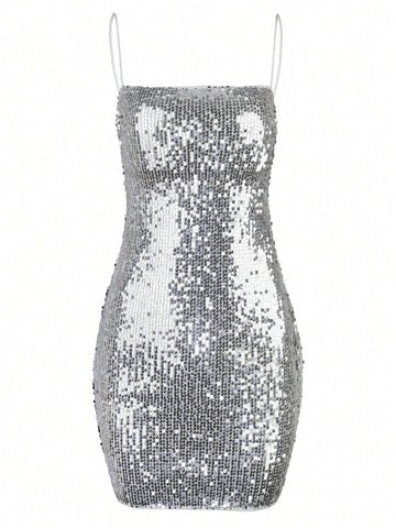 Strappy Sequin Mini Dress