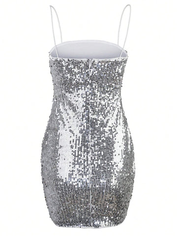 Strappy Sequin Mini Dress